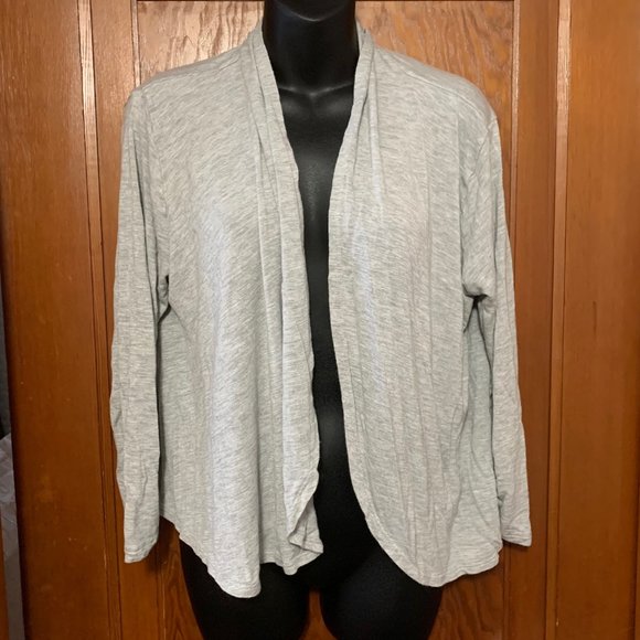 Apt 9 Striated Gray Open Jersey Cardigan Size XL - Picture 6 of 10